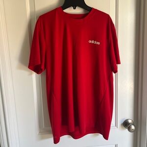 large red adidas dri fit t shirt